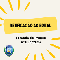 Retificação ao Edital da Tomada de Preços nº 003/2023